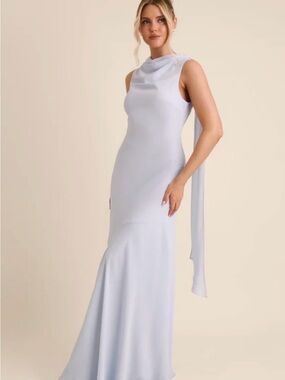 Six Stories Cowl Neck Blue Bridesmaid Dress - US 14/UK 18